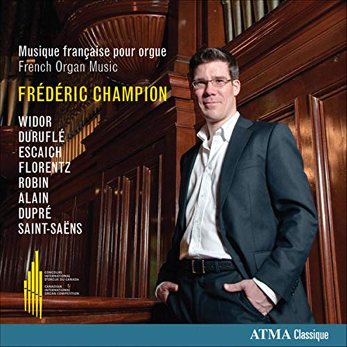 CD cover: organist Frédéric Champion, text listing composers, and organ pipes.