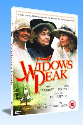 DVD cover for "Widows Peak" featuring three women in hats.