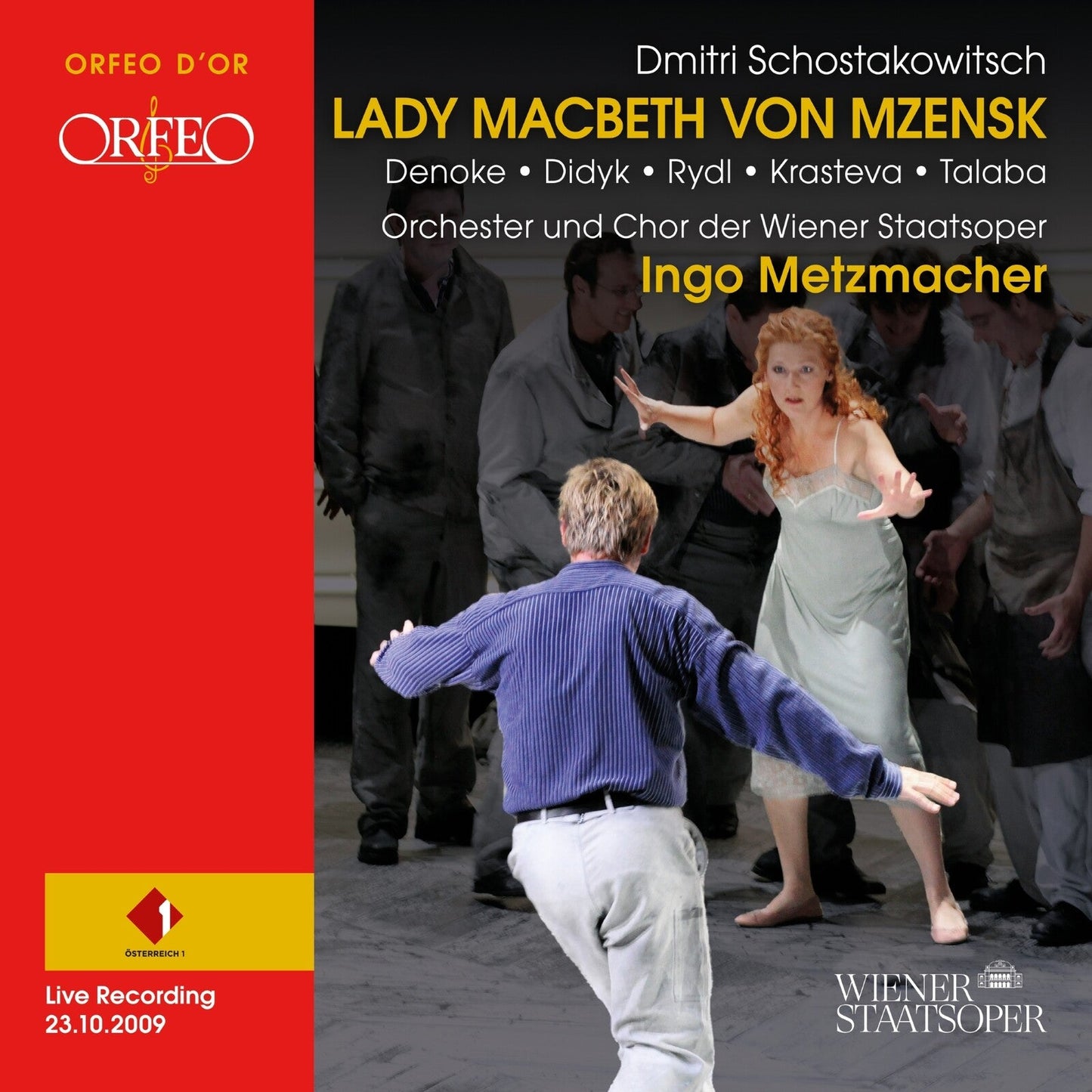 CD cover featuring a dramatic opera scene with performers in a dimly lit setting.
