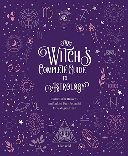 Purple book cover with astrological symbols, titled "The Witch's Complete Guide to Astrology.