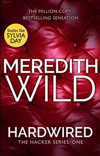 Book cover for Hardwired by Meredith Wild featuring red tufted leather background.