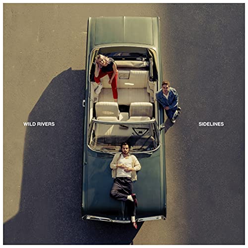 Album cover for Wild Rivers’ “Sidelines” featuring four people and a car.