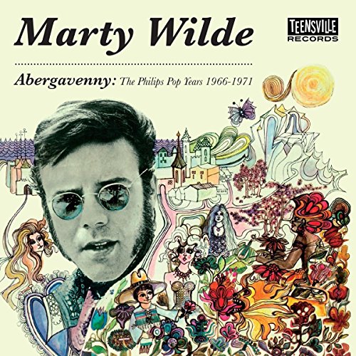 CD cover for Marty Wilde’s “Abergavenny” with portrait and colorful illustration.