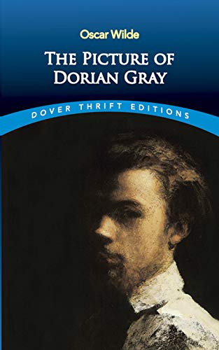 Book cover for The Picture of Dorian Gray featuring a portrait of a man.