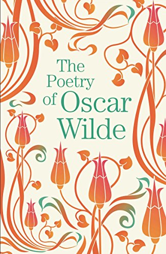 Book cover titled The Poetry of Oscar Wilde with orange floral Art Nouveau patterns.