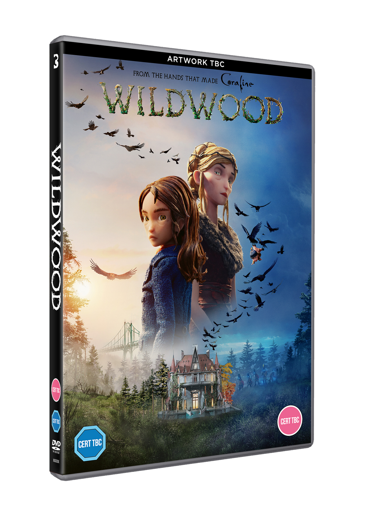 DVD cover for "Wildwood" featuring two young girls and a forest scene.