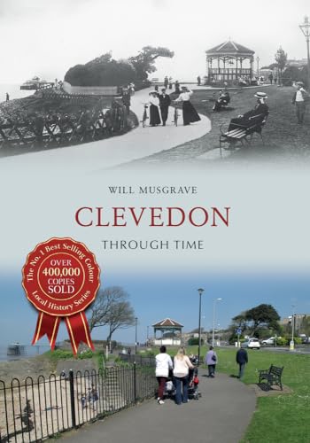 Book cover: "Clevedon Through Time" featuring historical and modern seaside scenes.