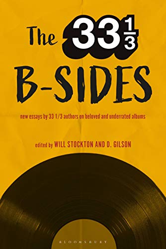 Yellow book cover with "33 1/3 B-Sides" title and vinyl record image.