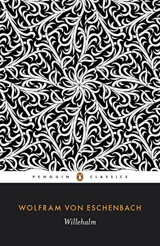 Black and white floral pattern on a Penguin Classics book cover, "Willehalm.