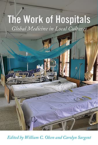 Hospital ward with beds and mosquito netting, book cover image.