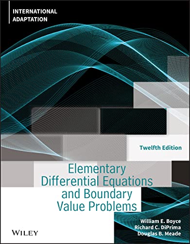 Textbook cover: "Elementary Differential Equations and Boundary Value Problems," twelfth edition.