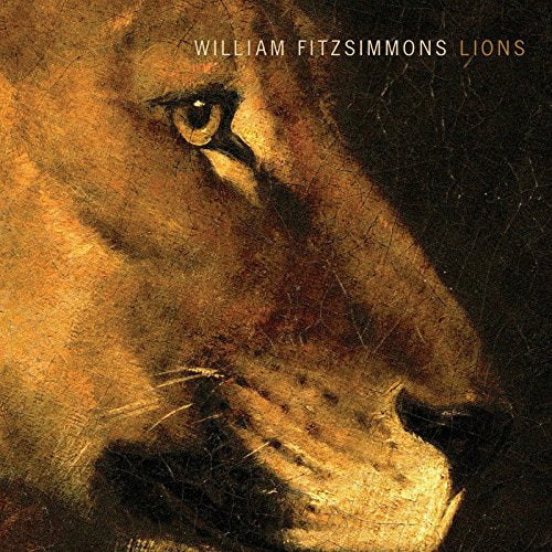 Close-up of a lion’s face with text “William Fitzsimmons Lions.”