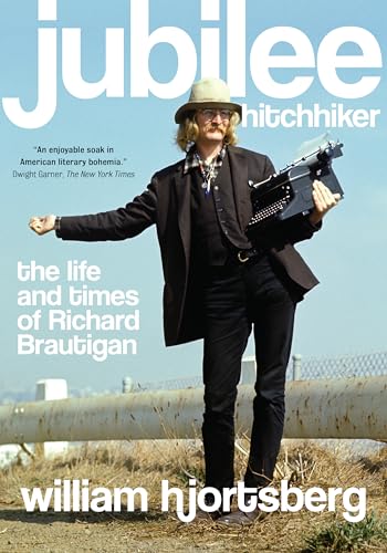 Book cover featuring Richard Brautigan with a typewriter, full-body portrait.