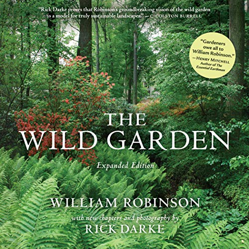 Book cover featuring a lush, green garden with ferns and red flowers.