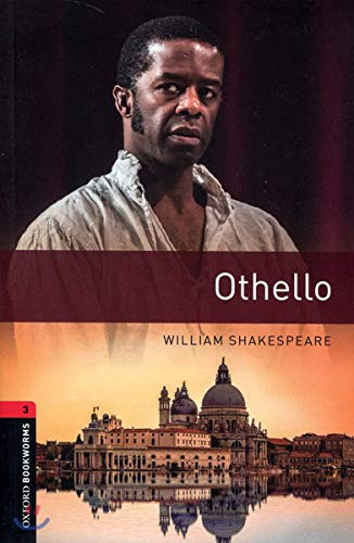 Book cover for "Othello" featuring a man and Venetian cityscape.
