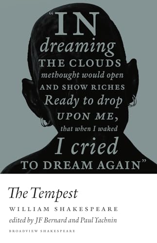 Book cover for “The Tempest” by Shakespeare, featuring a shadowed face.