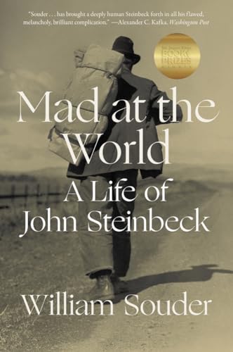 Book cover: "Mad at the World," a biography of John Steinbeck.