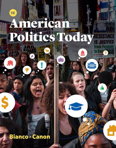 Book cover for "American Politics Today" with protest imagery.