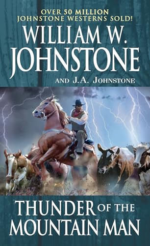 Book cover: cowboy on horseback driving cattle during a thunderstorm.
