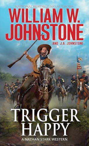 Western novel cover featuring a cowboy on horseback firing a rifle.