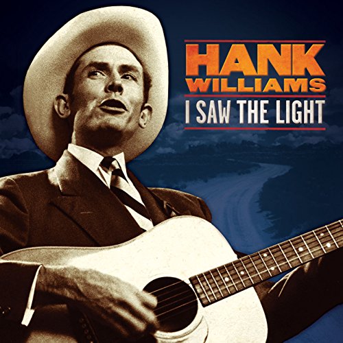 Hank Williams in a cowboy hat holding a guitar, album cover.