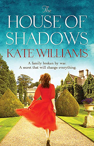 Book cover: woman in red walking toward a large estate.