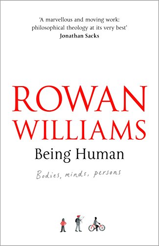 Book cover for Being Human by Rowan Williams with small illustrations of people below.