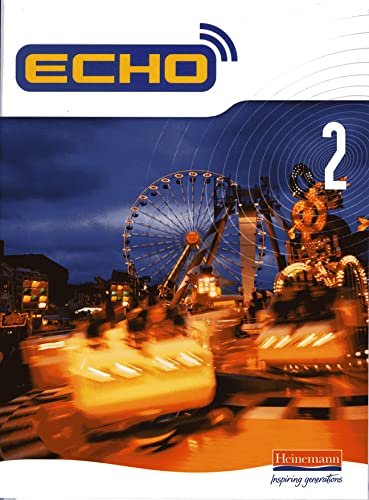 “Echo 2” pupil book cover with a blurred amusement park scene.