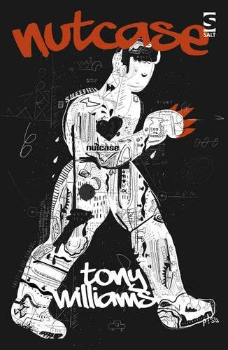 Black and white illustrated book cover, "Nutcase" by Tony Williams.
