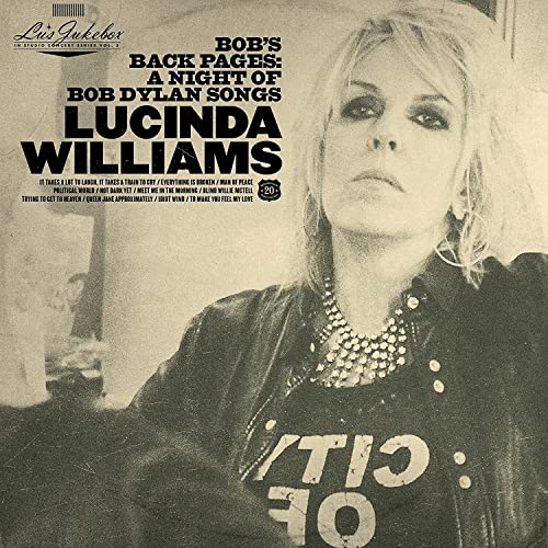Album cover featuring a sepia-toned portrait of Lucinda Williams with bold text overlay.