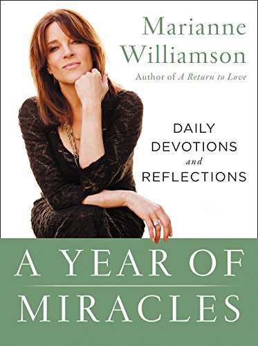 Book cover with author Marianne Williamson and title “A Year of Miracles”.