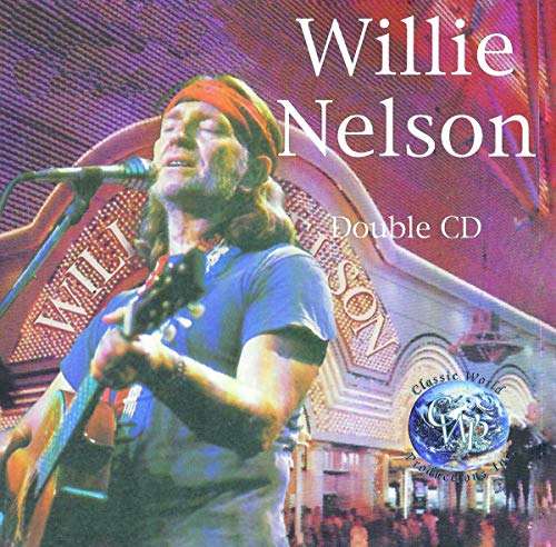 Willie Nelson performing with a guitar, double CD cover art.