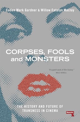 Book cover with halftone face graphic, red lips, and white text on gray background.
