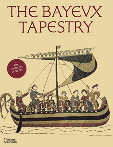 Book cover showing a medieval ship with men and horses from the Bayeux Tapestry.