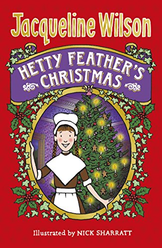 Book cover: "Hetty Feather's Christmas" featuring Hetty by a Christmas tree.