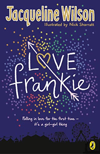 Book cover for "Love Frankie" with colorful lettering and a fairground silhouette.