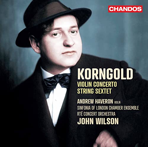 CD cover featuring portrait of composer Erich Wolfgang Korngold in a hat.