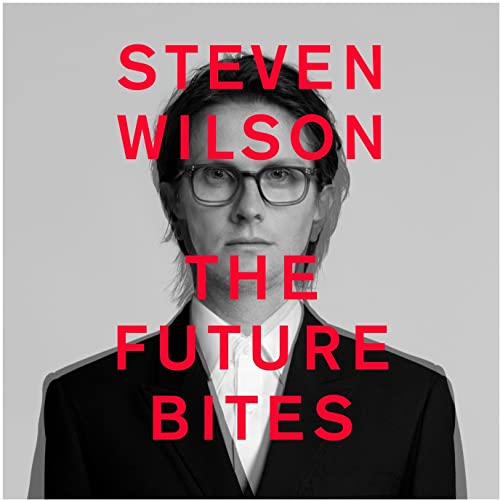Steven Wilson album cover: black and white portrait with red text.