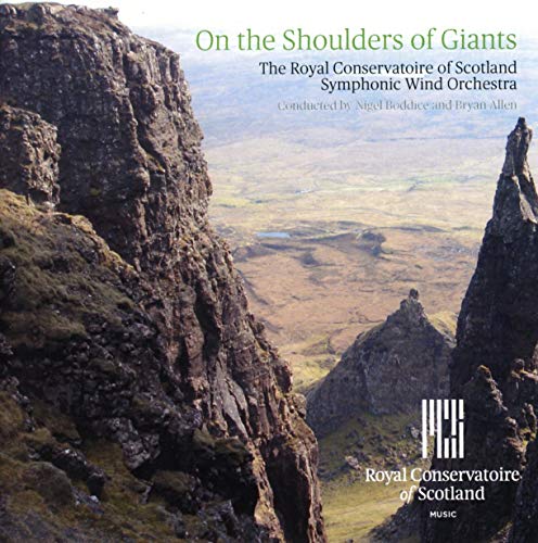 CD cover for "On the Shoulders of Giants" featuring Scottish mountains.