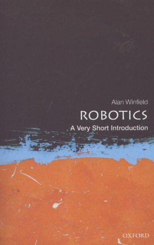 Book cover with title "Robotics" and abstract blue and orange paint.