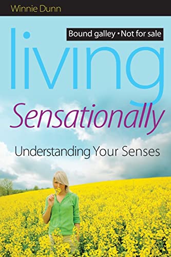 Book cover: "Living Sensationally" with a woman in a yellow field.