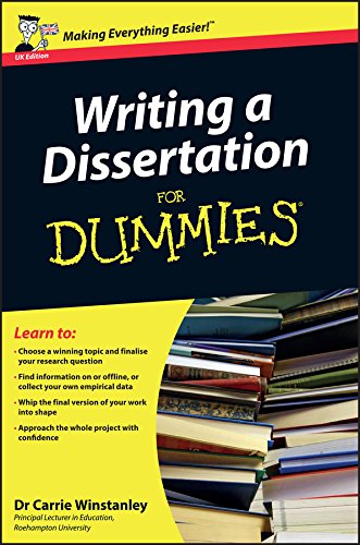 Book cover: “Writing a Dissertation For Dummies” with a stack of books.