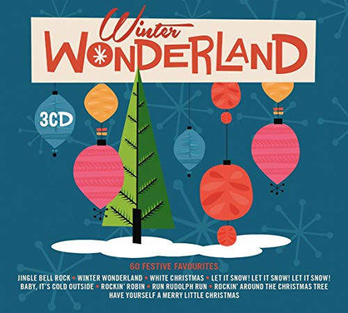 CD cover for "Winter Wonderland" with festive ornaments and a tree.