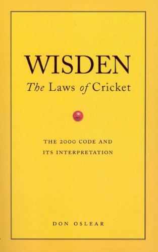 Yellow book cover with black text: "Wisden The Laws of Cricket".