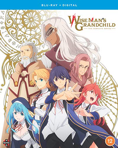 “Wise Man’s Grandchild” Blu-ray cover featuring anime characters in school uniforms.
