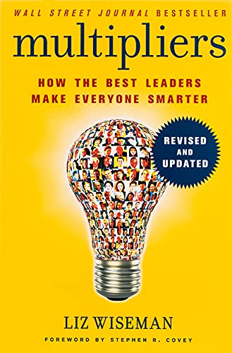 Book cover: "Multipliers" with a lightbulb filled with diverse faces.