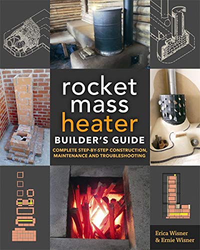 Book cover featuring diagrams and photos of rocket mass heater construction.