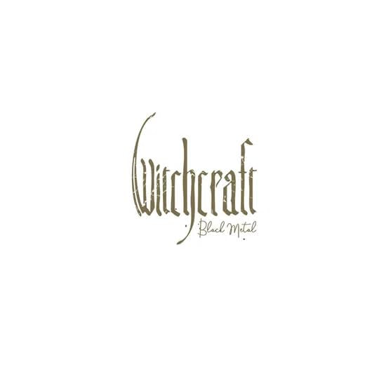 Witchcraft and Black Metal logo in ornate, distressed brown script.