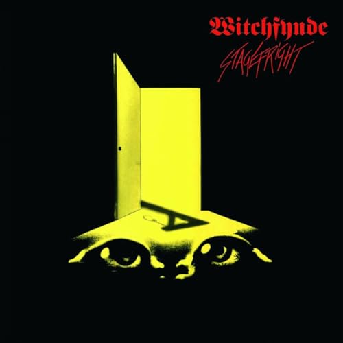 Witchfynde album cover: eyes peering from under a yellow doorway.