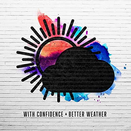 CD cover: black cloud with colorful sunburst on brick wall.